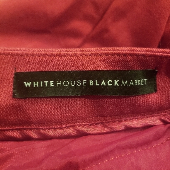 White House Black Market WHBM The Slim Red Maroon Pants Women's 12 Straight Leg - Picture 7 of 7